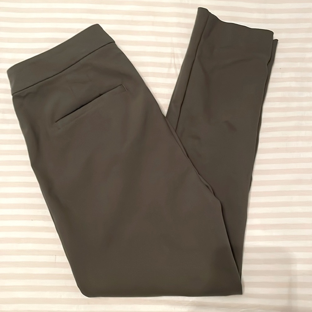 Loft Green Skinny Pleat Ankle Pant